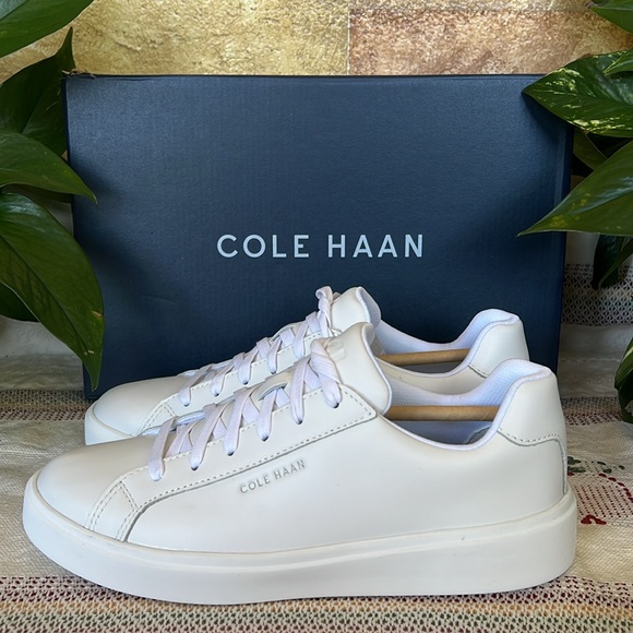 NEW Cole Haan Women’s Leather GC Daily White Lace Sneaker Tennis Shoes, Size 7 - Picture 6 of 16
